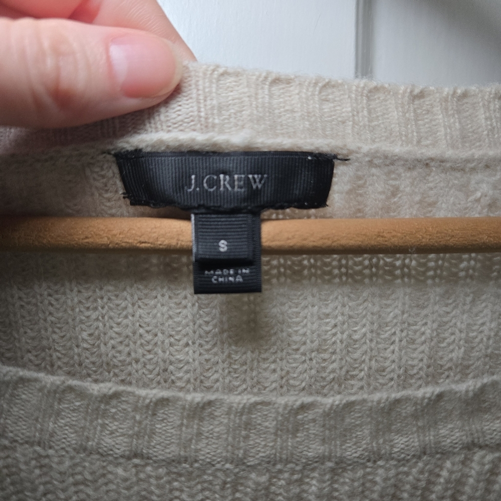 J. Crew Women's Wool Sweater Leather Elbow Patches Size S Dark Academia Poetcore - Picture 6 of 11